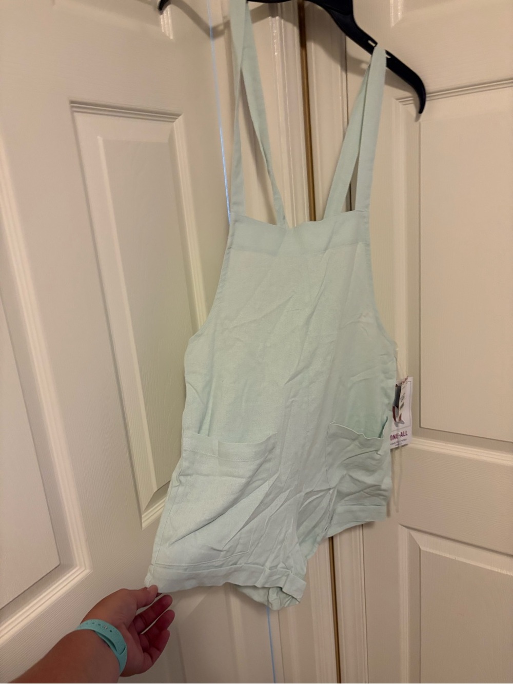 Vanilla Star Light Mint Green Romper Overalls